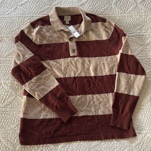 NWT J. Crew Rugged Merino Knit Rugby Shirt